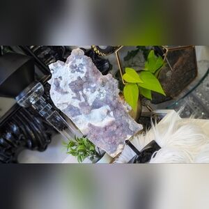 12" Flower Amethyst Crystal Cluster on Metal Stand